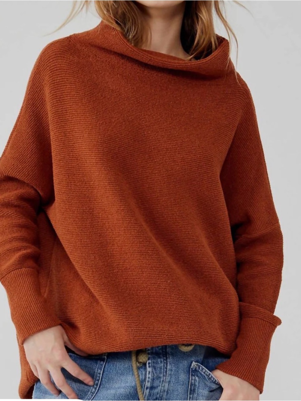Free People Ottoman Slouchy Tunic Sweater in‎ Sienna